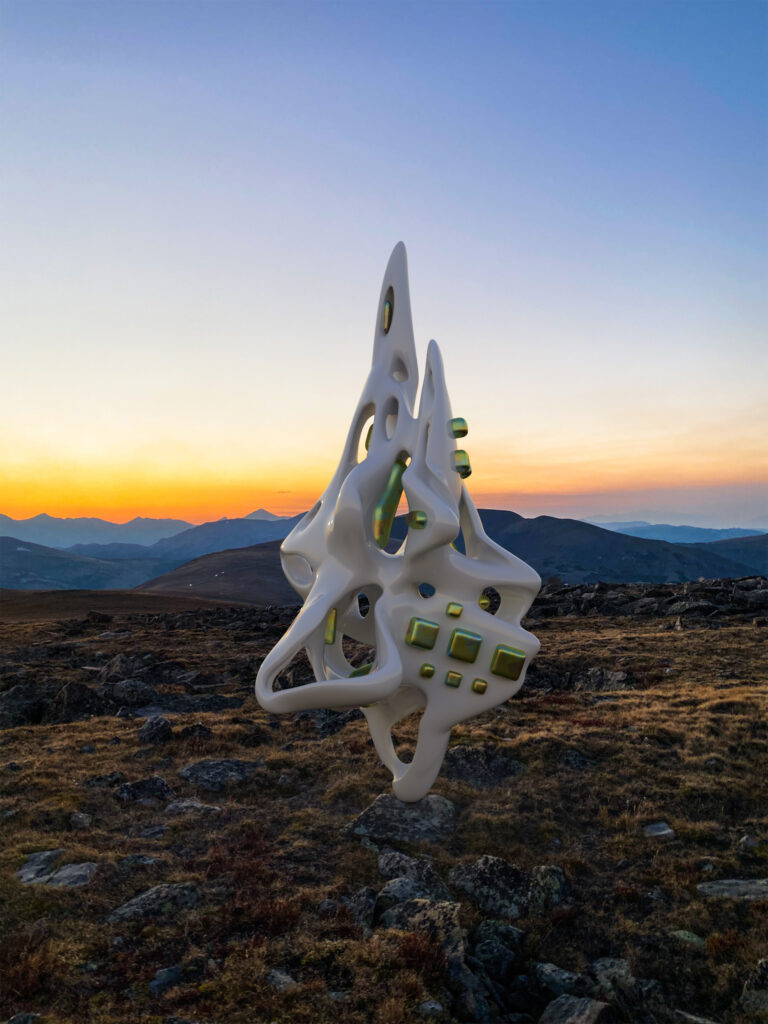 Eceertrey, Untitled — augmented reality sculpture placed in landscape