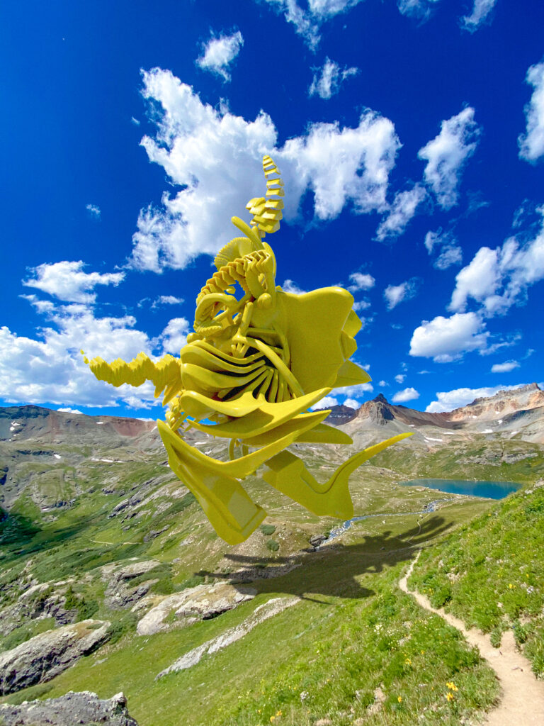 Eceertrey, Untitled — augmented reality sculpture placed in landscape